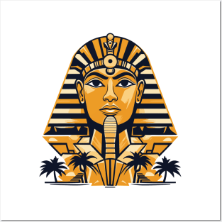 Ancient Egypt Golden Elegance: Modern Mythology & Ancient Grandeur Posters and Art